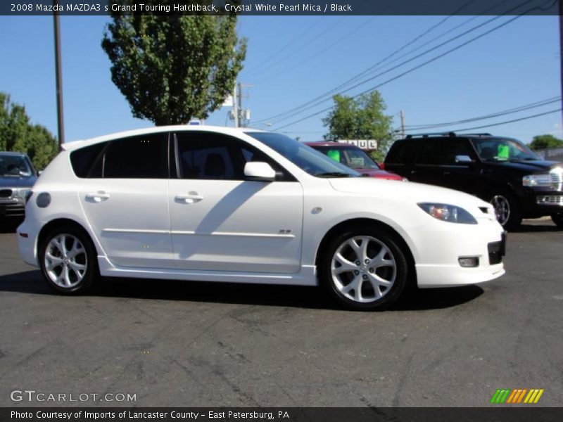 Crystal White Pearl Mica / Black 2008 Mazda MAZDA3 s Grand Touring Hatchback