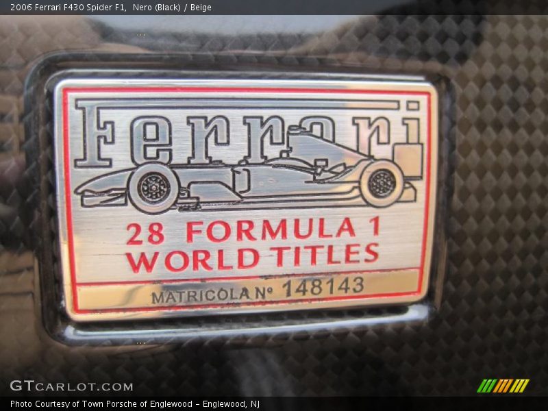 Nero (Black) / Beige 2006 Ferrari F430 Spider F1