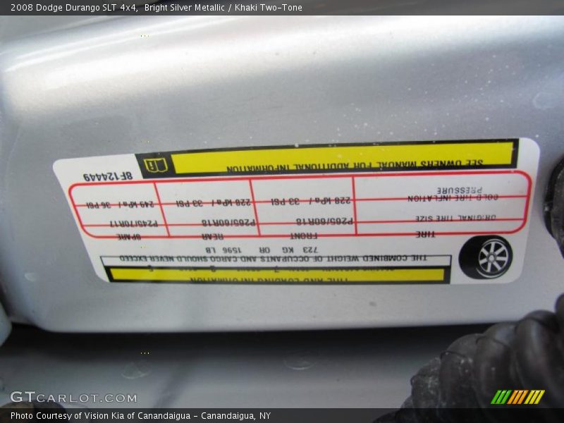 Bright Silver Metallic / Khaki Two-Tone 2008 Dodge Durango SLT 4x4