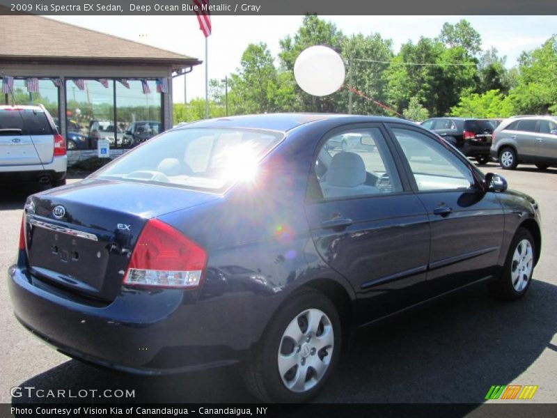 Deep Ocean Blue Metallic / Gray 2009 Kia Spectra EX Sedan