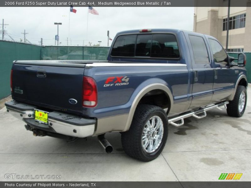 Medium Wedgewood Blue Metallic / Tan 2006 Ford F250 Super Duty Lariat Crew Cab 4x4
