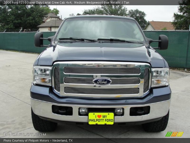 Medium Wedgewood Blue Metallic / Tan 2006 Ford F250 Super Duty Lariat Crew Cab 4x4