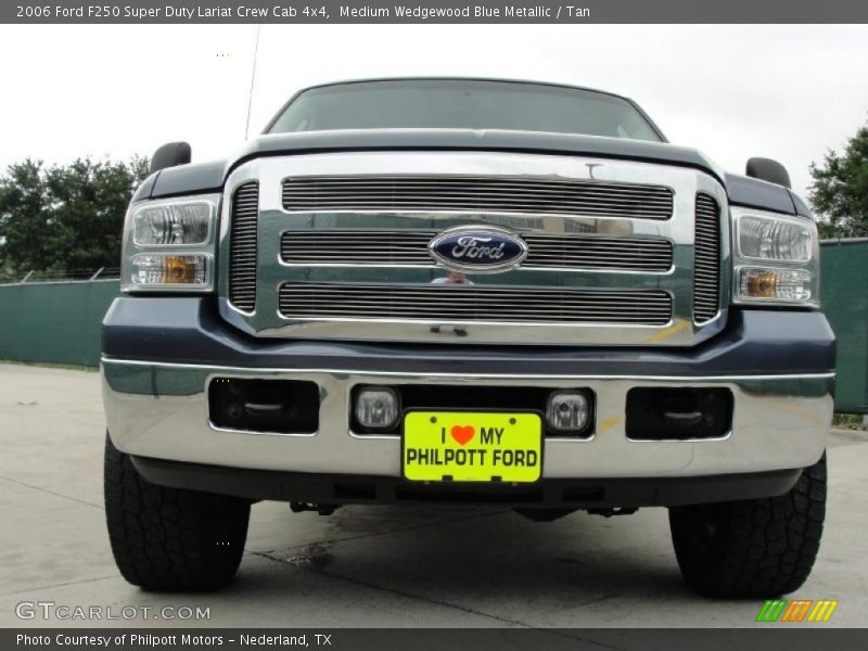 Medium Wedgewood Blue Metallic / Tan 2006 Ford F250 Super Duty Lariat Crew Cab 4x4