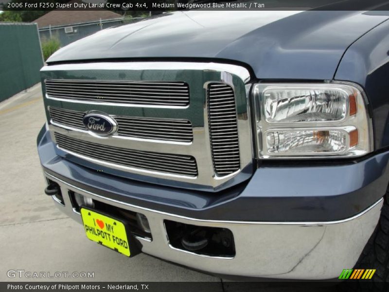 Medium Wedgewood Blue Metallic / Tan 2006 Ford F250 Super Duty Lariat Crew Cab 4x4