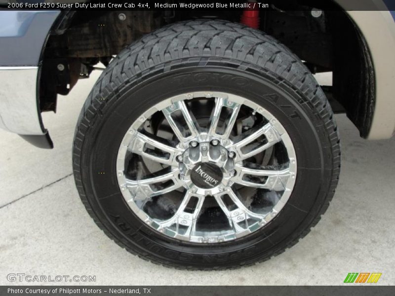 Medium Wedgewood Blue Metallic / Tan 2006 Ford F250 Super Duty Lariat Crew Cab 4x4