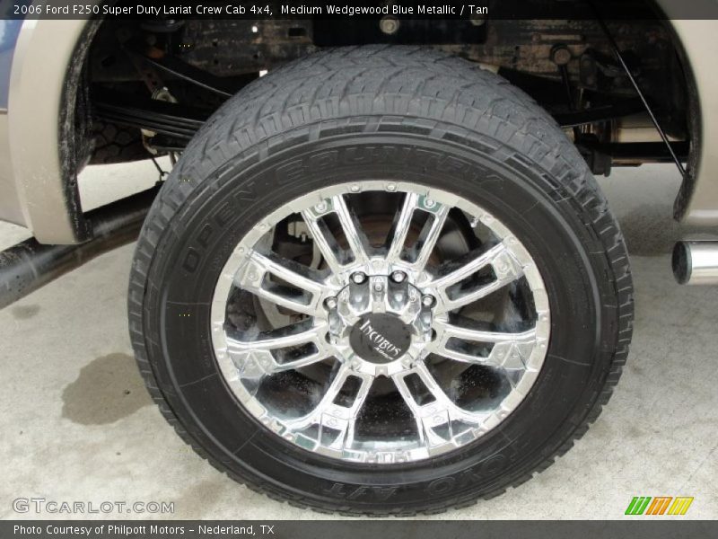 Medium Wedgewood Blue Metallic / Tan 2006 Ford F250 Super Duty Lariat Crew Cab 4x4