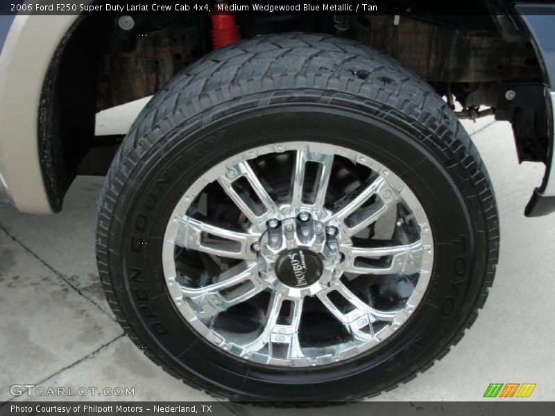 Medium Wedgewood Blue Metallic / Tan 2006 Ford F250 Super Duty Lariat Crew Cab 4x4