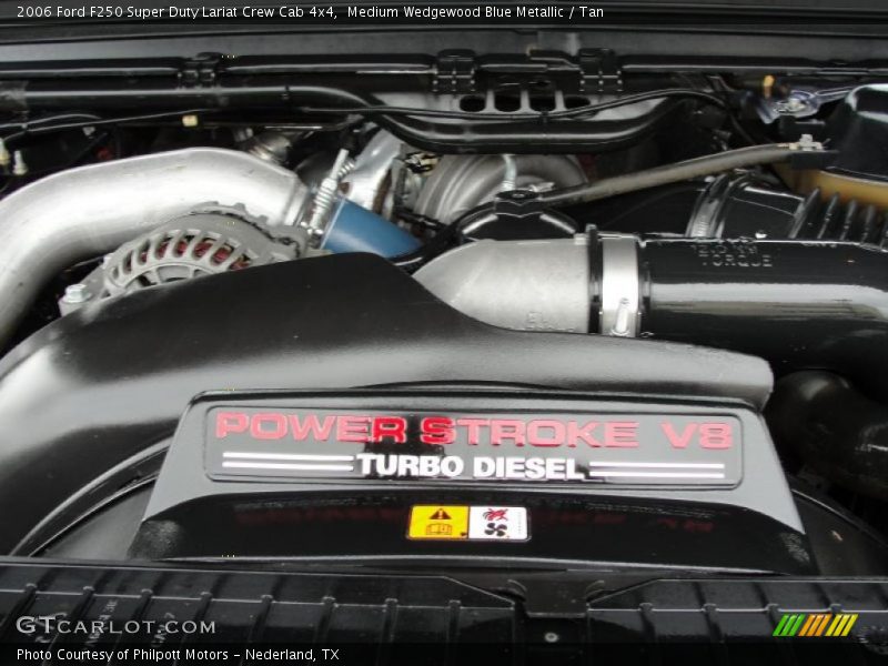 Medium Wedgewood Blue Metallic / Tan 2006 Ford F250 Super Duty Lariat Crew Cab 4x4