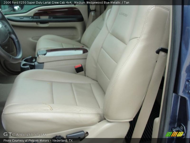 Medium Wedgewood Blue Metallic / Tan 2006 Ford F250 Super Duty Lariat Crew Cab 4x4