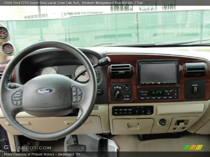 Medium Wedgewood Blue Metallic / Tan 2006 Ford F250 Super Duty Lariat Crew Cab 4x4