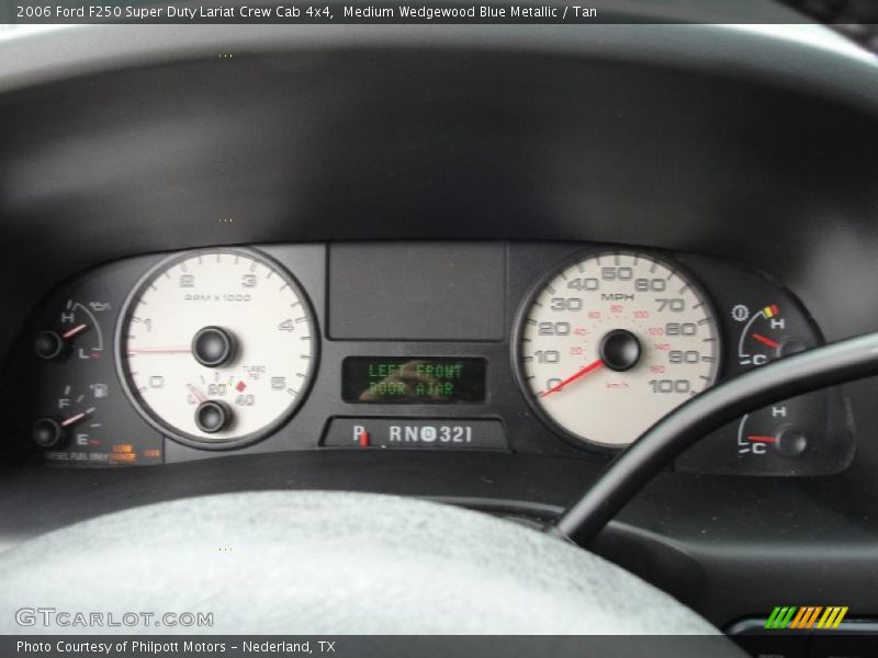 Medium Wedgewood Blue Metallic / Tan 2006 Ford F250 Super Duty Lariat Crew Cab 4x4