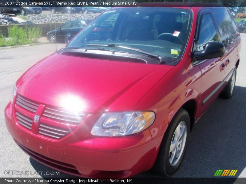 Inferno Red Crystal Pearl / Medium Slate Gray 2007 Dodge Caravan SXT