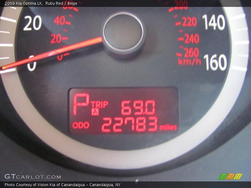 Ruby Red / Beige 2009 Kia Optima LX