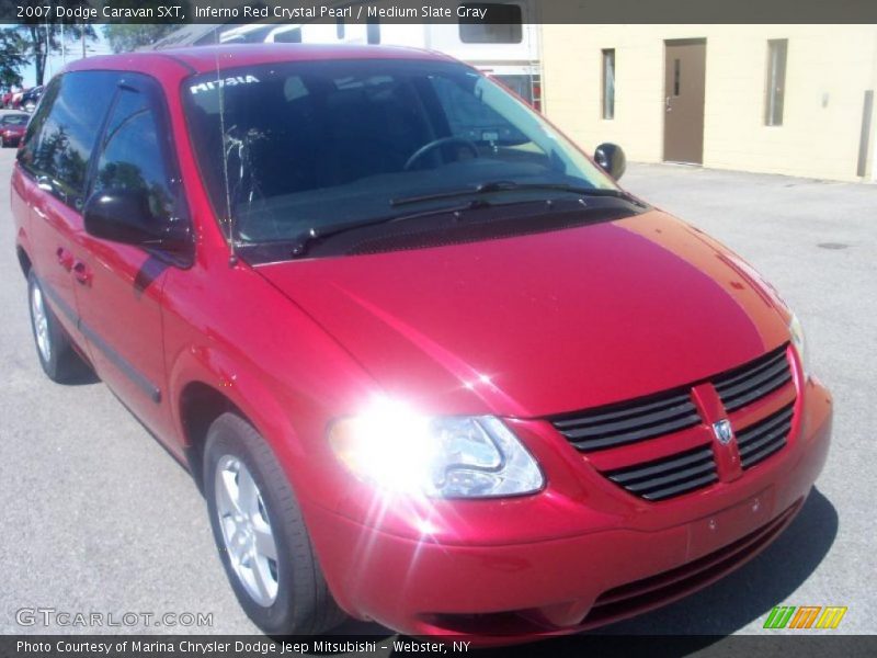 Inferno Red Crystal Pearl / Medium Slate Gray 2007 Dodge Caravan SXT