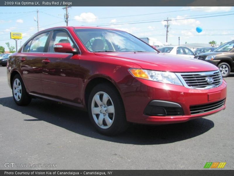 Ruby Red / Beige 2009 Kia Optima LX