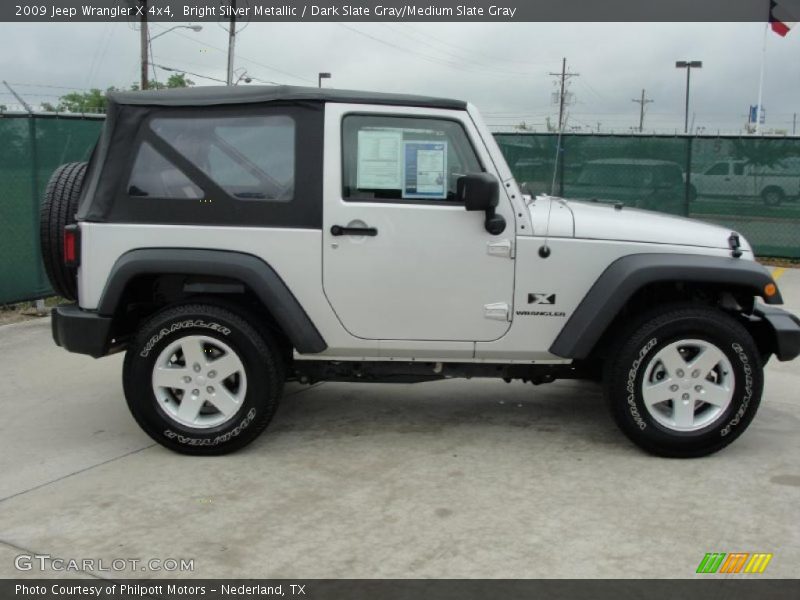 Bright Silver Metallic / Dark Slate Gray/Medium Slate Gray 2009 Jeep Wrangler X 4x4