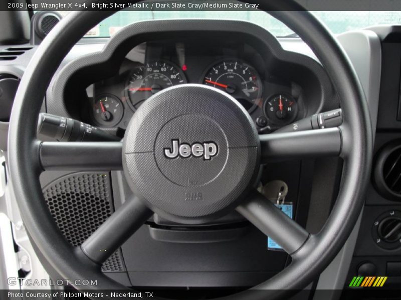 Bright Silver Metallic / Dark Slate Gray/Medium Slate Gray 2009 Jeep Wrangler X 4x4