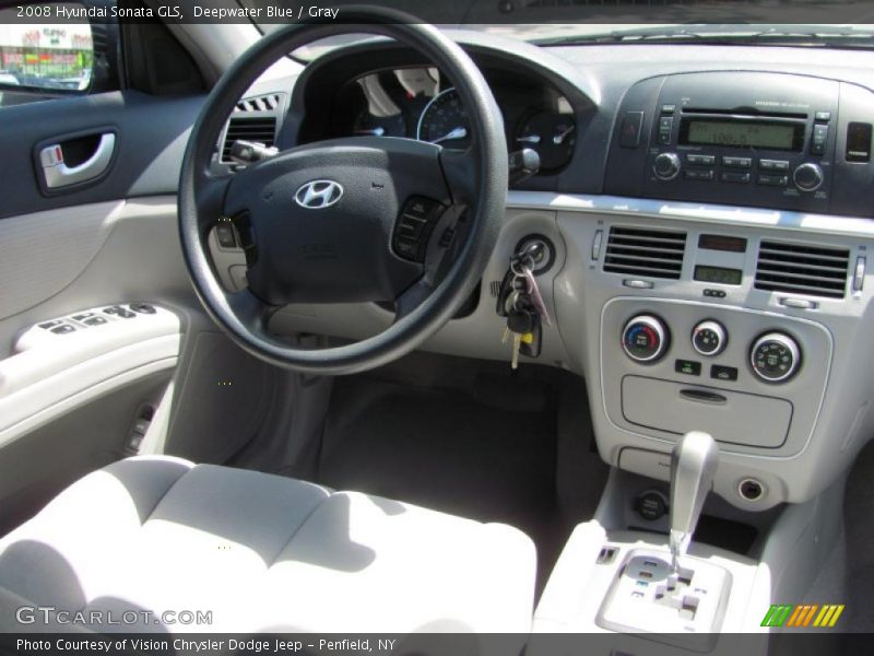 Deepwater Blue / Gray 2008 Hyundai Sonata GLS