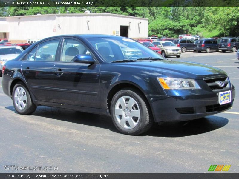 Deepwater Blue / Gray 2008 Hyundai Sonata GLS