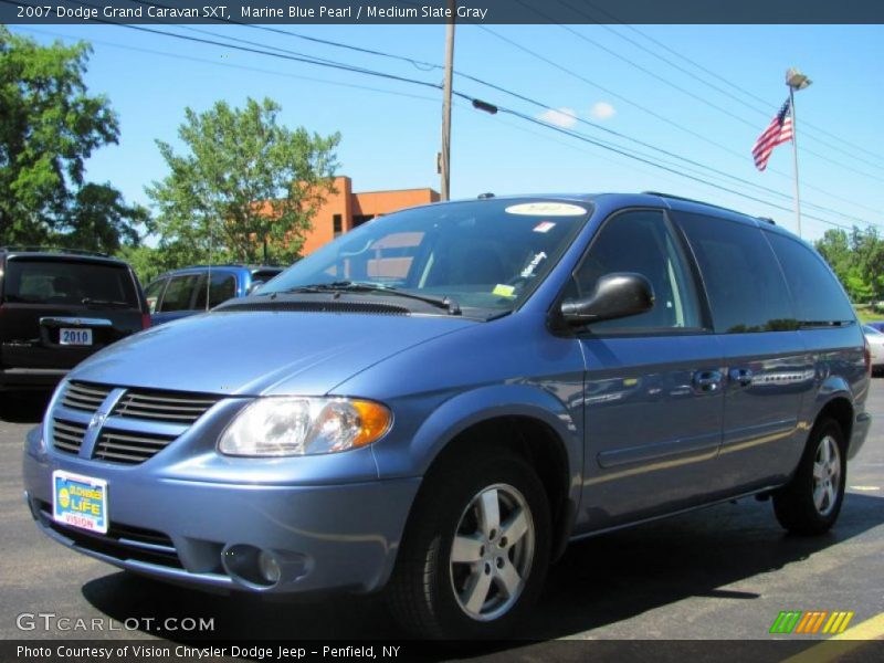 Marine Blue Pearl / Medium Slate Gray 2007 Dodge Grand Caravan SXT