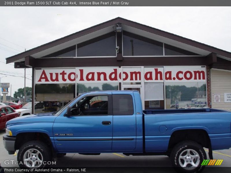 Intense Blue Pearl / Mist Gray 2001 Dodge Ram 1500 SLT Club Cab 4x4