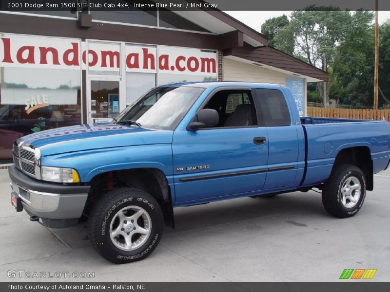 Intense Blue Pearl / Mist Gray 2001 Dodge Ram 1500 SLT Club Cab 4x4