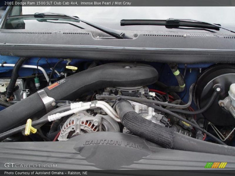 Intense Blue Pearl / Mist Gray 2001 Dodge Ram 1500 SLT Club Cab 4x4