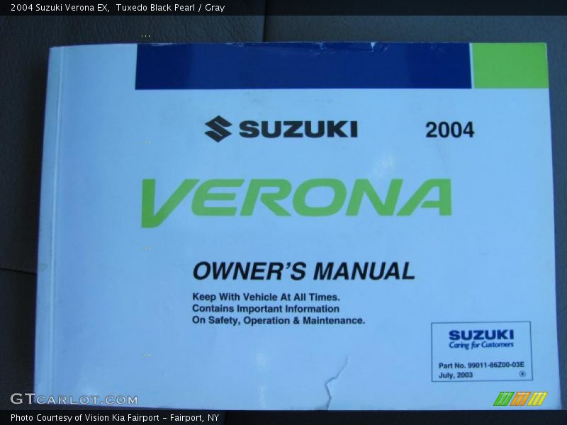 Tuxedo Black Pearl / Gray 2004 Suzuki Verona EX