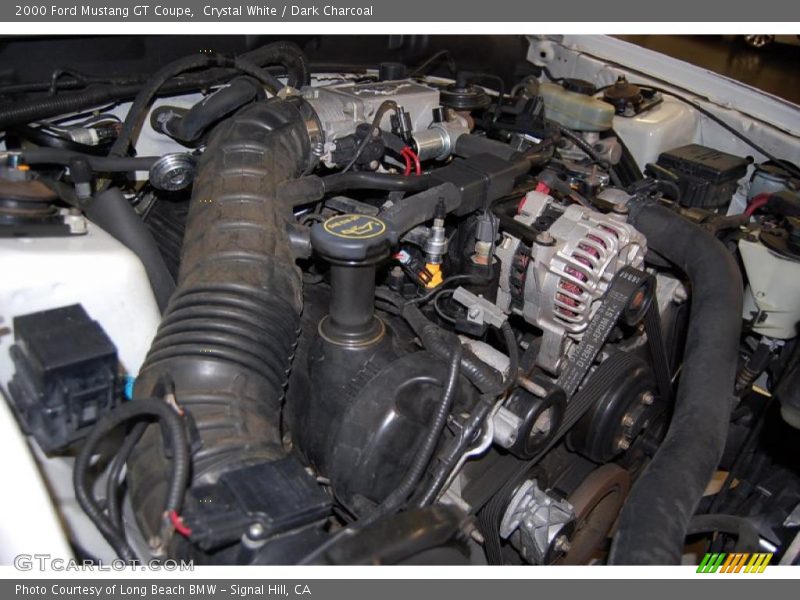 Crystal White / Dark Charcoal 2000 Ford Mustang GT Coupe