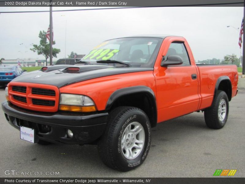 Flame Red / Dark Slate Gray 2002 Dodge Dakota Regular Cab 4x4