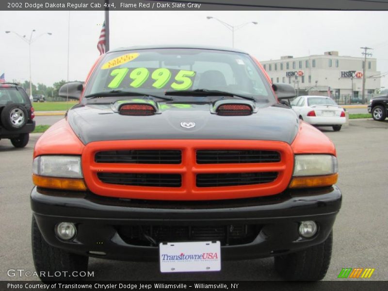 Flame Red / Dark Slate Gray 2002 Dodge Dakota Regular Cab 4x4