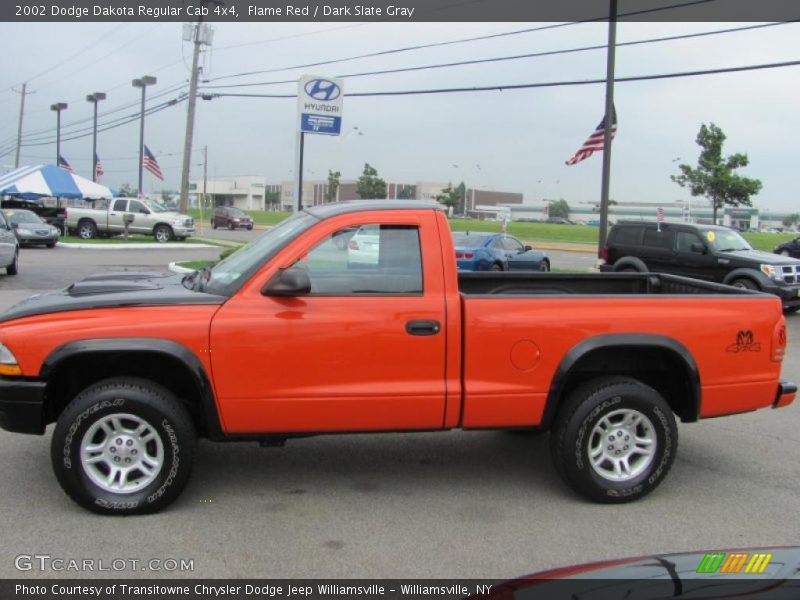 Flame Red / Dark Slate Gray 2002 Dodge Dakota Regular Cab 4x4