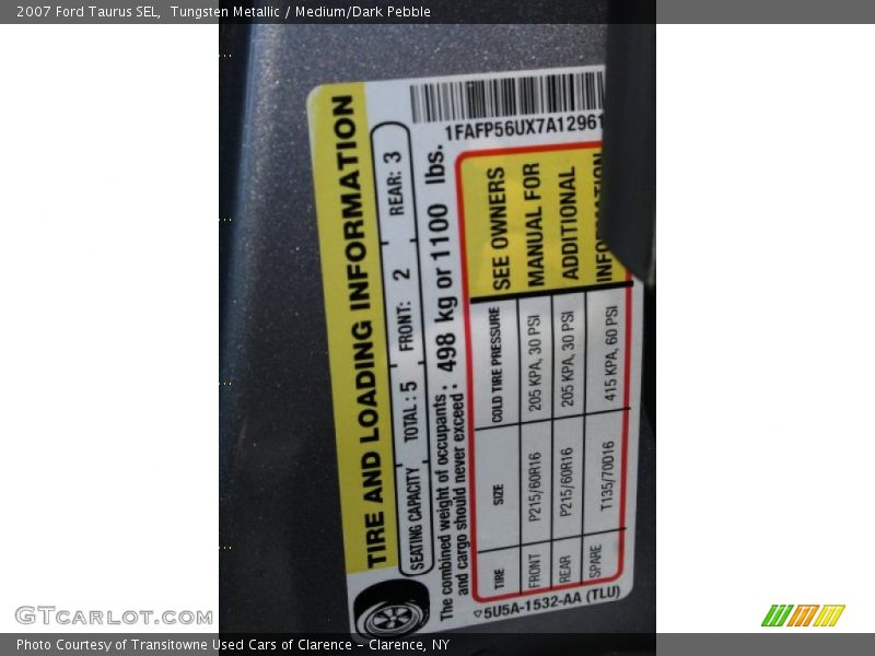 Tungsten Metallic / Medium/Dark Pebble 2007 Ford Taurus SEL