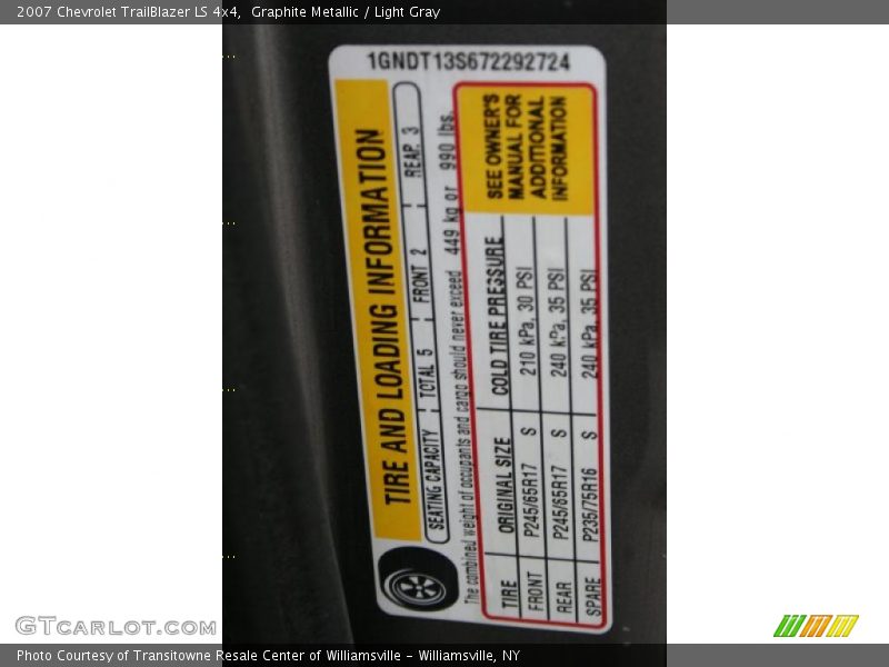 Graphite Metallic / Light Gray 2007 Chevrolet TrailBlazer LS 4x4