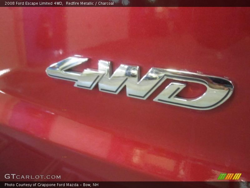 Redfire Metallic / Charcoal 2008 Ford Escape Limited 4WD