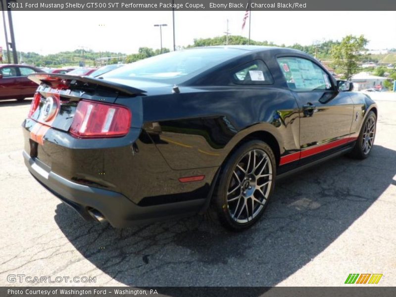 Ebony Black / Charcoal Black/Red 2011 Ford Mustang Shelby GT500 SVT Performance Package Coupe
