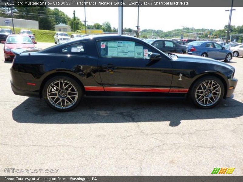 Ebony Black / Charcoal Black/Red 2011 Ford Mustang Shelby GT500 SVT Performance Package Coupe