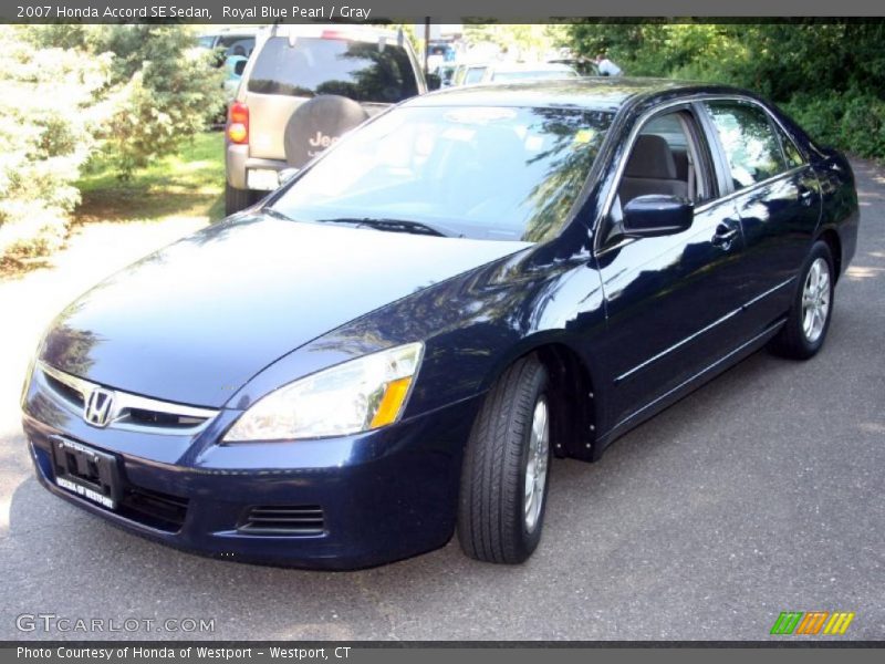 Royal Blue Pearl / Gray 2007 Honda Accord SE Sedan