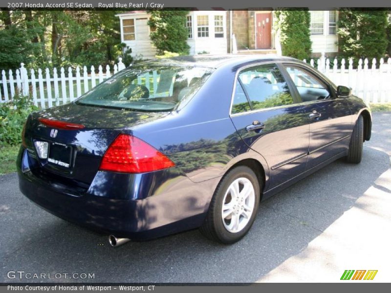 Royal Blue Pearl / Gray 2007 Honda Accord SE Sedan