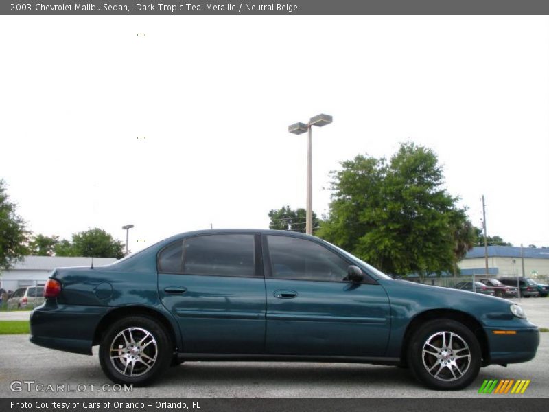 Dark Tropic Teal Metallic / Neutral Beige 2003 Chevrolet Malibu Sedan