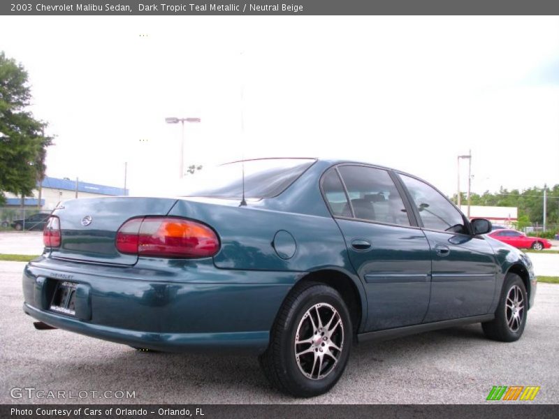 Dark Tropic Teal Metallic / Neutral Beige 2003 Chevrolet Malibu Sedan