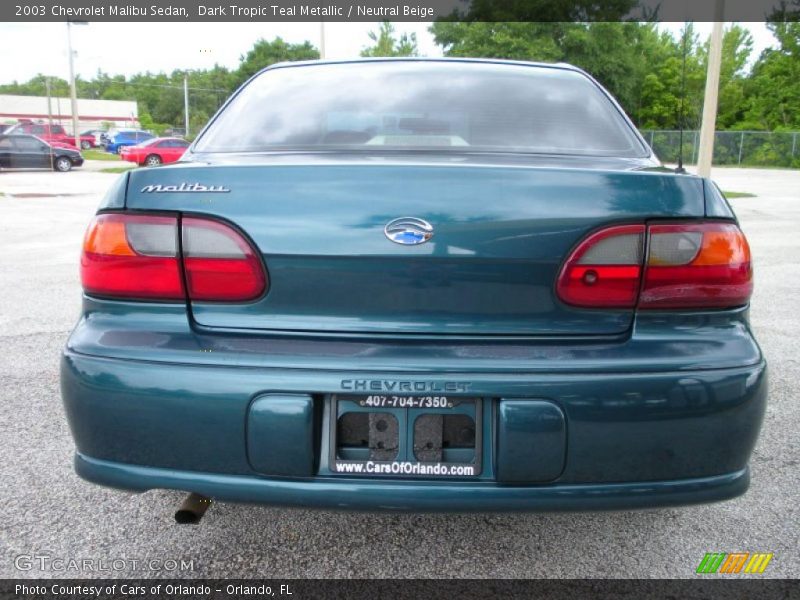 Dark Tropic Teal Metallic / Neutral Beige 2003 Chevrolet Malibu Sedan