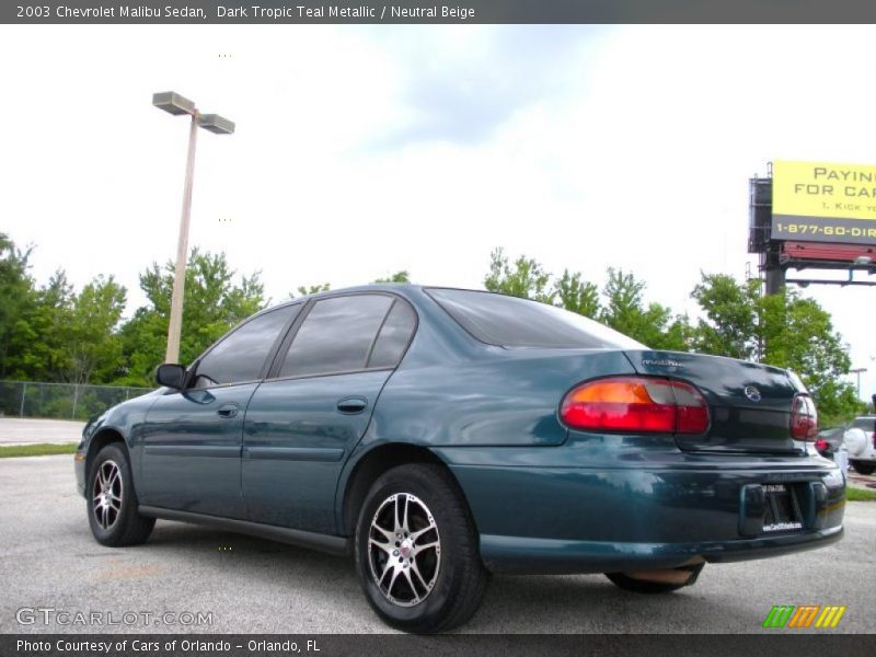 Dark Tropic Teal Metallic / Neutral Beige 2003 Chevrolet Malibu Sedan