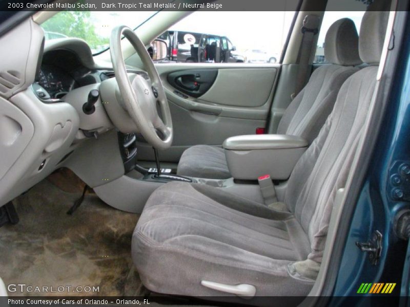 Dark Tropic Teal Metallic / Neutral Beige 2003 Chevrolet Malibu Sedan