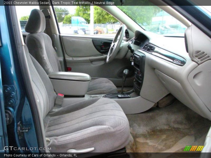 Dark Tropic Teal Metallic / Neutral Beige 2003 Chevrolet Malibu Sedan