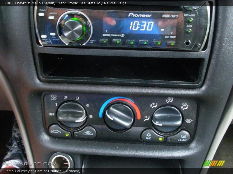 Dark Tropic Teal Metallic / Neutral Beige 2003 Chevrolet Malibu Sedan