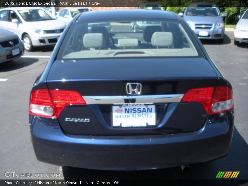 Royal Blue Pearl / Gray 2009 Honda Civic EX Sedan