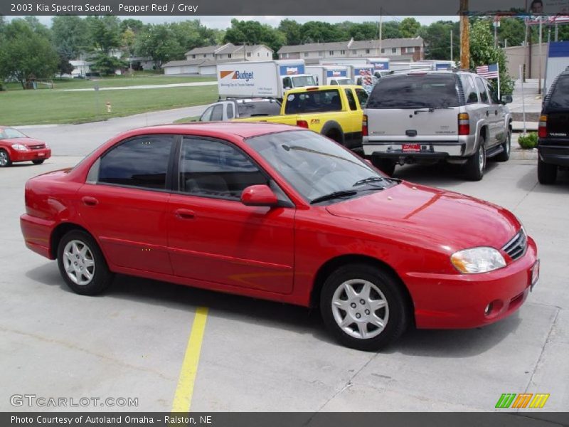 Pepper Red / Grey 2003 Kia Spectra Sedan