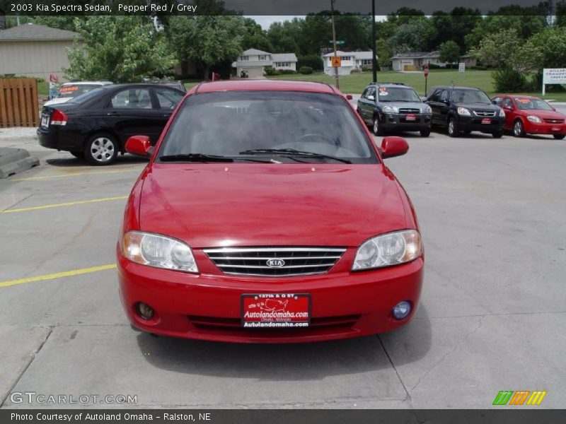 Pepper Red / Grey 2003 Kia Spectra Sedan