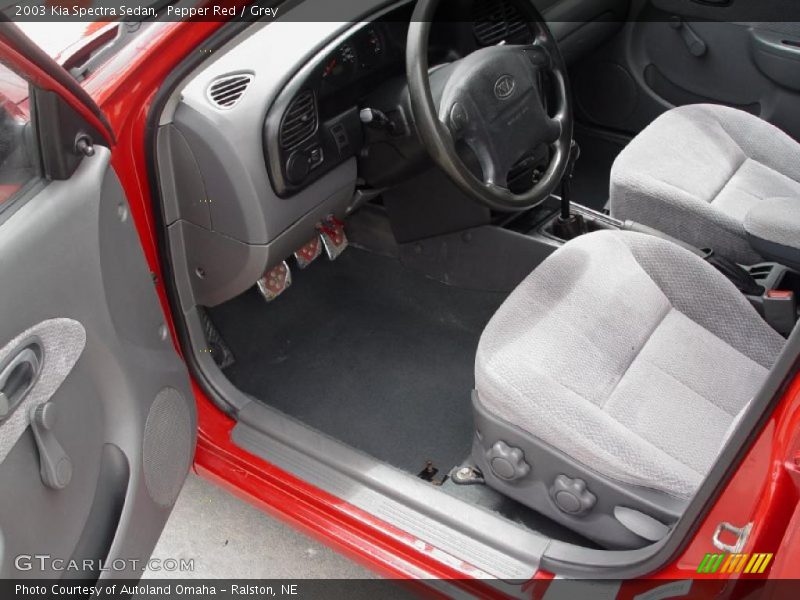 Pepper Red / Grey 2003 Kia Spectra Sedan